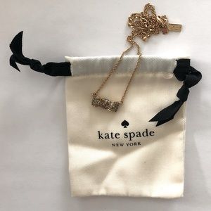 Kate Spade Sparkle Bow Tie Gold Necklace